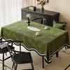 Nappe américaine de luxe légère Motif floral rétro vert Tapis de bureau résistant à l'huile Housse de table rectangulaire résistante à l'usure