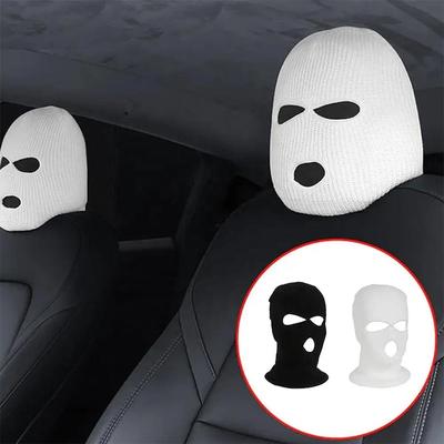 3-dílný kryt na opěrku hlavy autosedačky, celoobličejová maska, lyžařská maska, klobouk, ochrana proti prachu, autosedačka, vtipný kryt na opěrku hlavy auta, autodoplňky