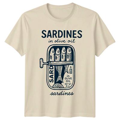 Sardines In Olive Oil Seafood Food Mens TShirt Womens Tee Graphic Top Unisex T-Shirt