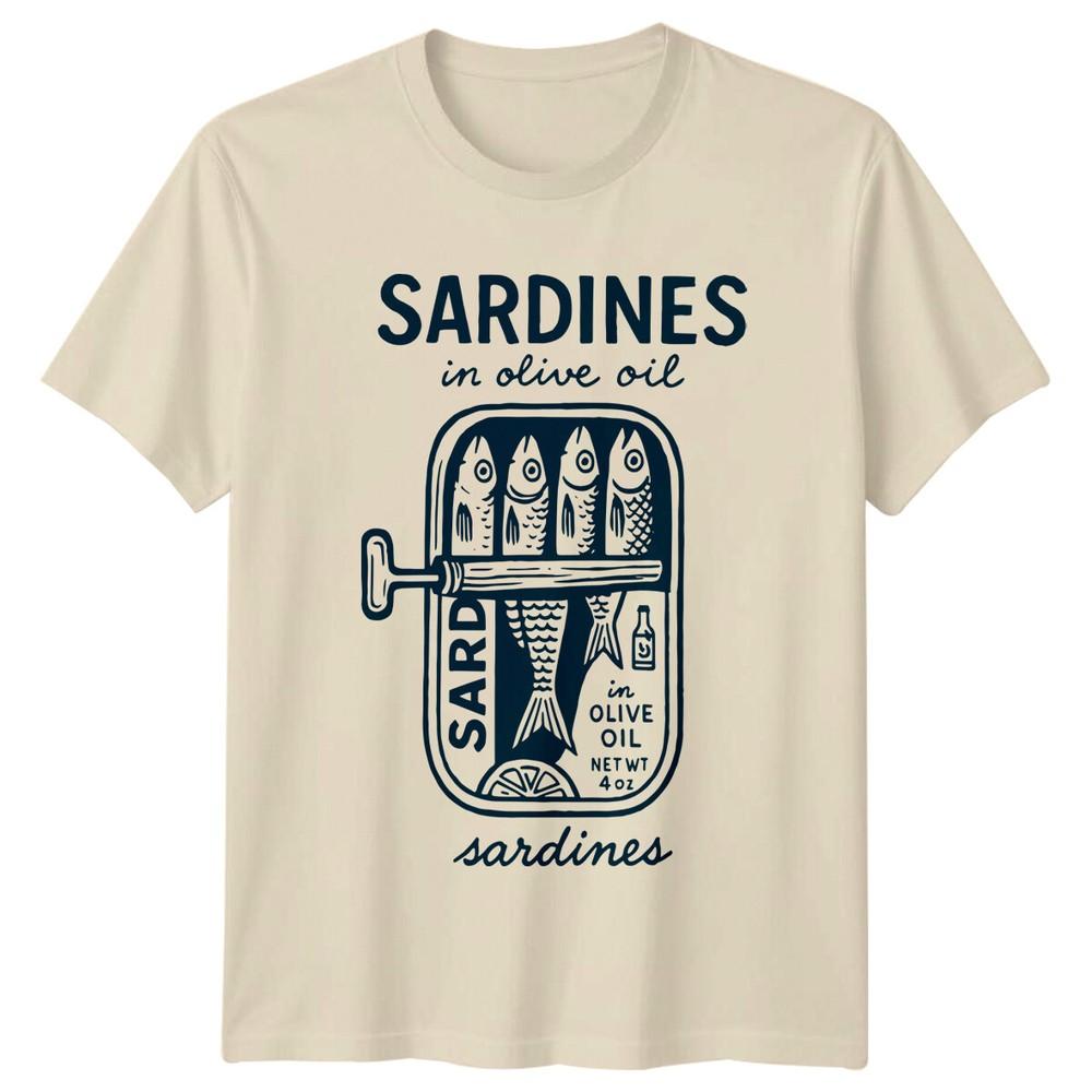 

Sardines In Olive Oil Seafood Food Mens TShirt Womens Tee Graphic Top Unisex T-Shirt L