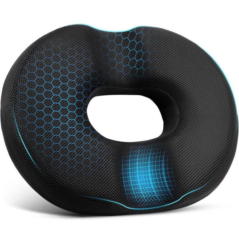 

Dual Concave Memory Foam Donut Seat Cushion with Slow Rebound for Long Sitting Comfort 43*37*8 cm