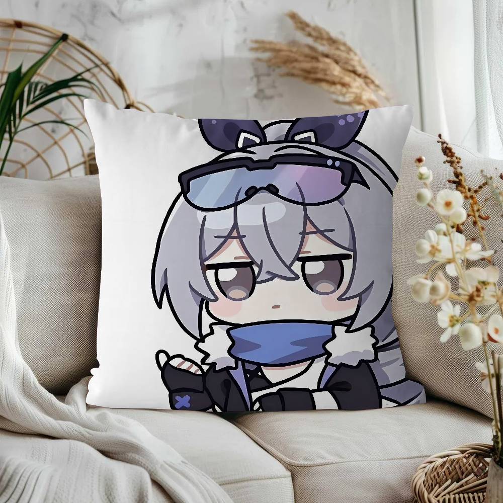 GAME Characters Silver Wolf Cushion Cover Car Throw Pillow Case For Sofa Car Christmas Gift 40x40cm 45x45cm