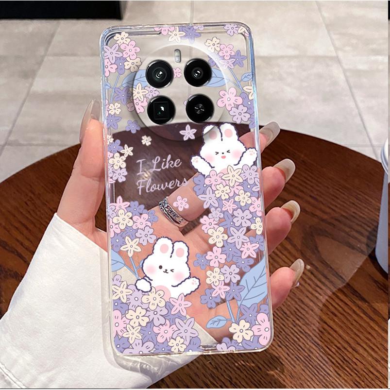 For Realme GT5 Pro Casing Clear Soft Silicone Love Heart Rabbit Cute Cartoon Back Cover for Realme GT 5 Pro 5G Phone Case Bumper