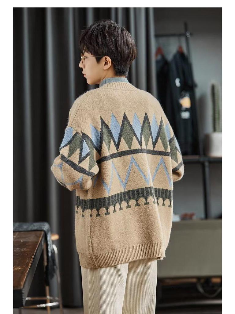 2025 Unisex Hong Kong Stil Locker Gestrickter Cardigan - Herbst/Winter Trendige Jacke für Herren & Damen