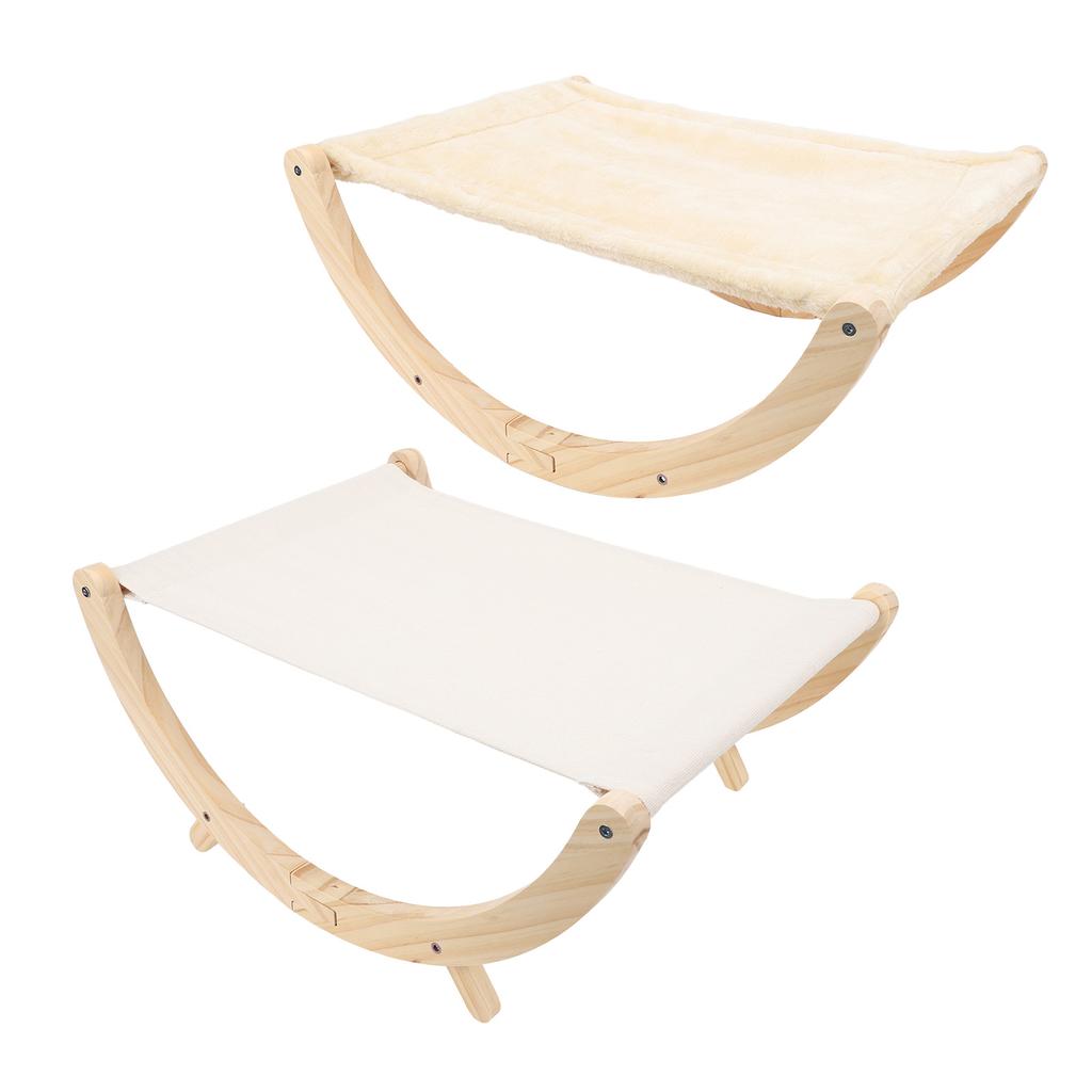 Wooden Cat Hammock Foldable Antislip Easy To Assemble Elevated Pet Hammock Bed Furniture for Indoor