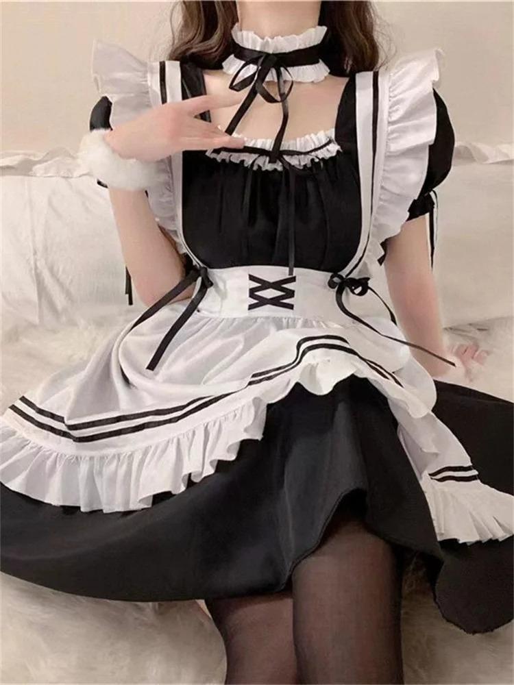 Christmas Maid Lingerie Dress Sweet Bunny Girl Costume Rabbit Woman Set Cosplay Costume Role Play Uniform Stage Performance Set