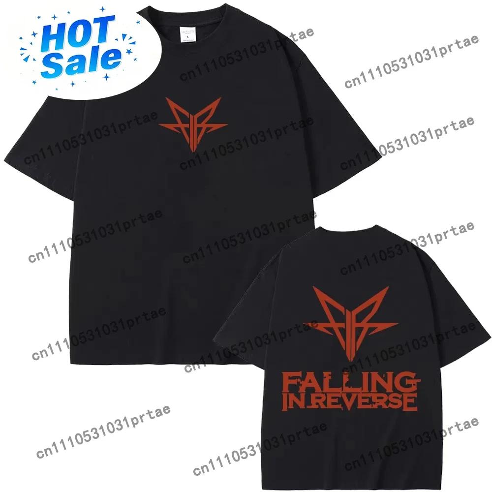 Rock Band Falling In Reverse Double Sided Print Tshirt Summer Unisex Wounisex High Quality Soft Cotton Tshirt Unisex Vintage Black