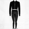 Fashion Street Velvet Zweiteiler Damenhose Casual Solid Zipper Rundhals 2-teiliger Hosenanzug Damen Slim Fit Damen Sporthosen-Sets 25834