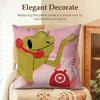 Funny Animal Friends Design Cushion Cover Natural Linen Organic Fabric DoubleSided Printing Sofa Home Decor Gift Pillow Case