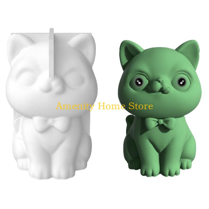 F26C Cartoon Dog Silicone Mold Animal Soap Making Tools DIY Crystal Epoxy Resin Mould Ice Cream Mold Desktop Decor