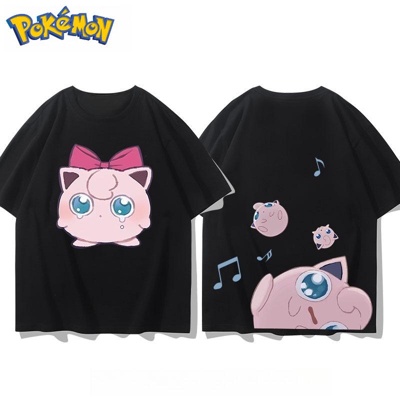 

MINISO Pokémon Front and Rear Printed Tshirt New Mens and Womens Harajuku Loose Casual Versatile Shortsleeved Top Clothing S