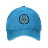Casquettes de Baseball Unisexes Pentagramme de Baphomet Pentagramme Occulte Crâne de Bouc Chapeaux Lavés Usés Casquette Chapeau Snapback d'Été Vintage