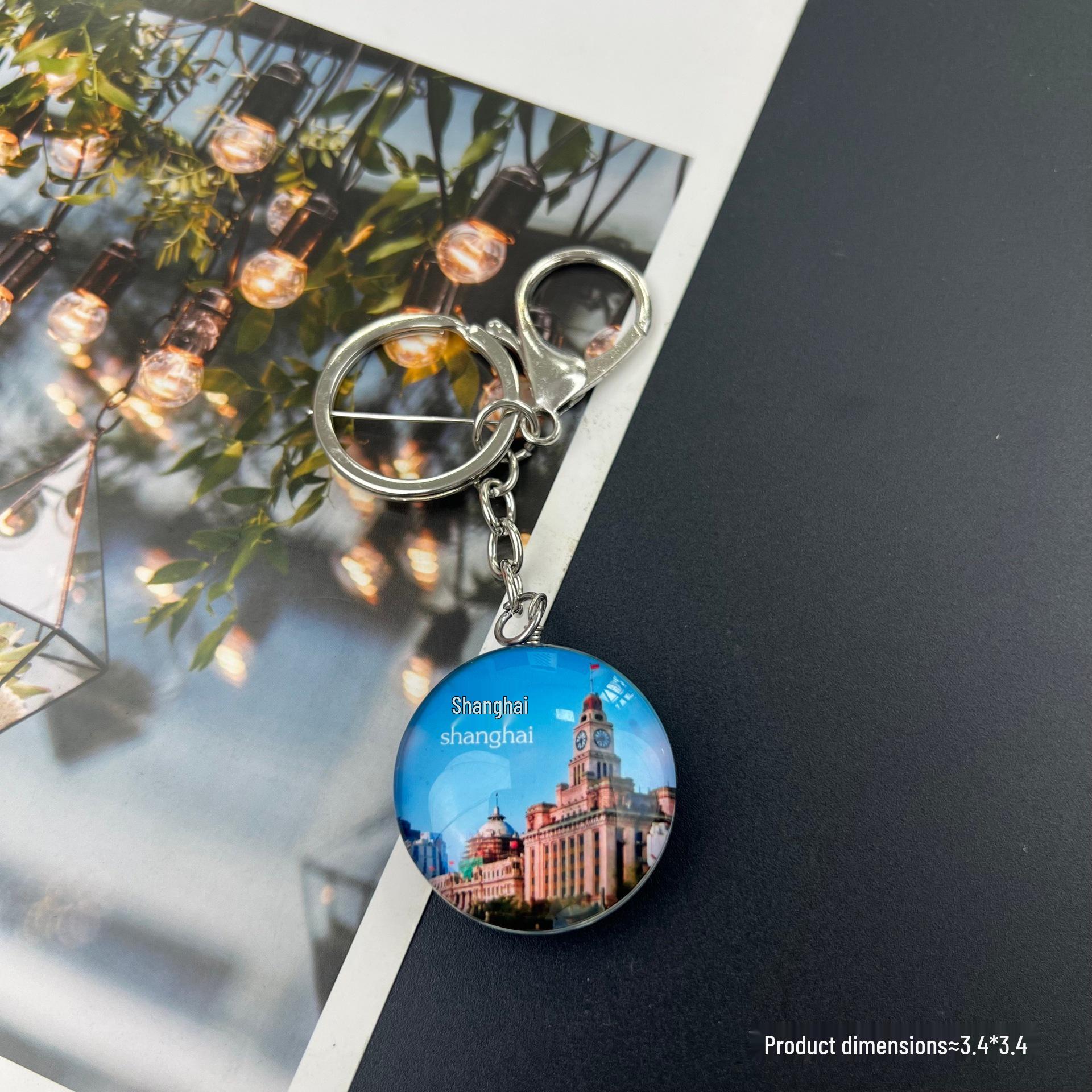 Shanghai Souvenir Keychain: Oriental Pearl, Bund, City God Temple Attractions