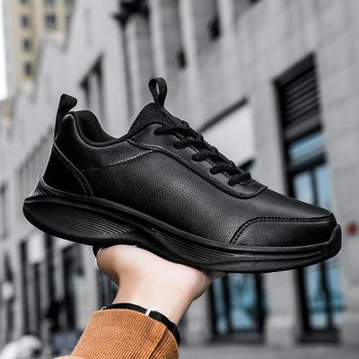 Men's Shoes Autumn and Winter Black Leather Sneakers Men's Lightweight Outdoor Couple Casual Running Travel Shoes