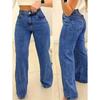 Jeans a Gamba Larga Taglie Forti di Alta Qualità - Moda Trendy Europea & Americana da Donna