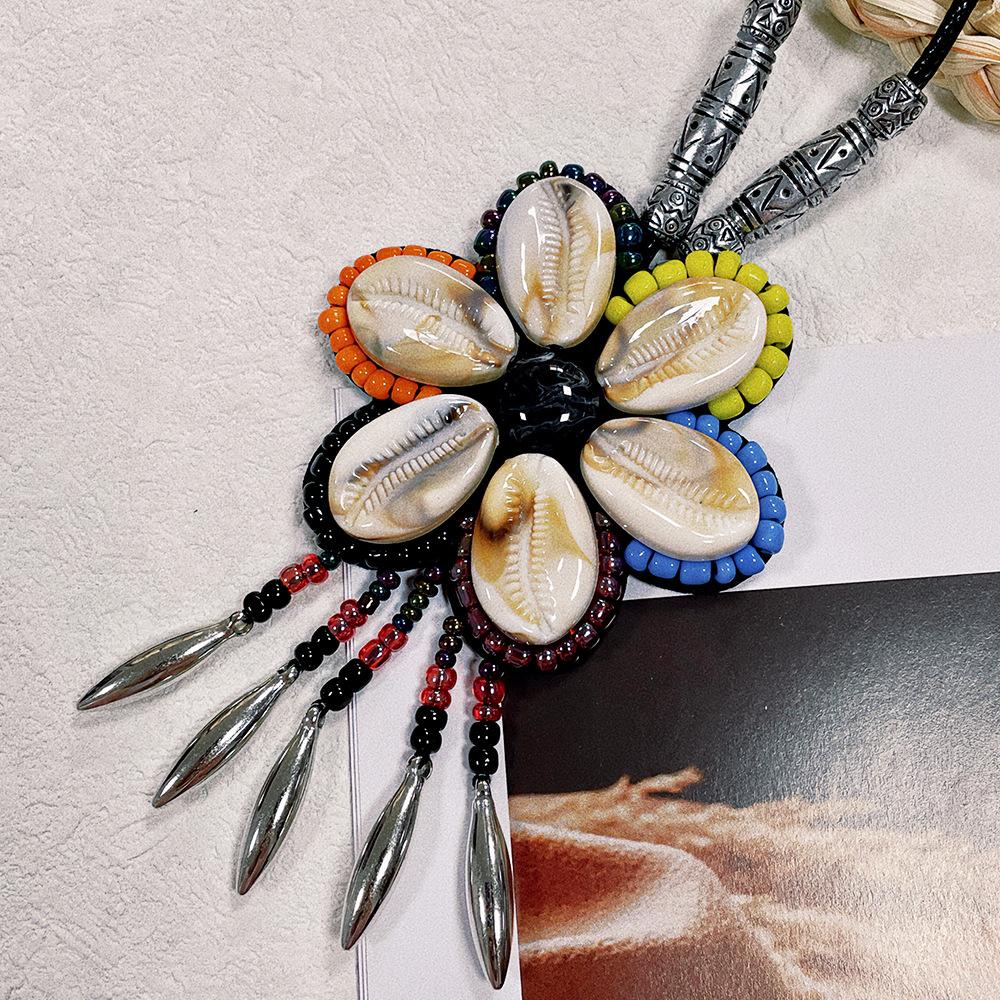 Ethnic Style Vintage Leather Necklace Long Fashion Bohemian Sweater Chain Fashion Clothing Accessories