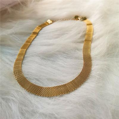 3 Layers Anti-allergy&Eco-friendly Wide Braided Mesh Chain Choker Necklaces For Women
