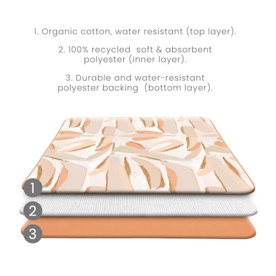 Toddlekind Pretty Practical Mat 100 Organic Cotton 47 X 47 Reversible Portable Travel Indoor Outdoor for Babies Toddlers Peache