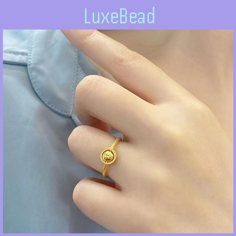 Beautifully Crafted Brass Gold Plated Cat Eye Bead Ring Perfect Gift For Her