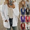 Winter Fashion Women Long Sleeve Solid Color Plush Cardigan Sweater Coat Tops Loose Button Casual Outwear