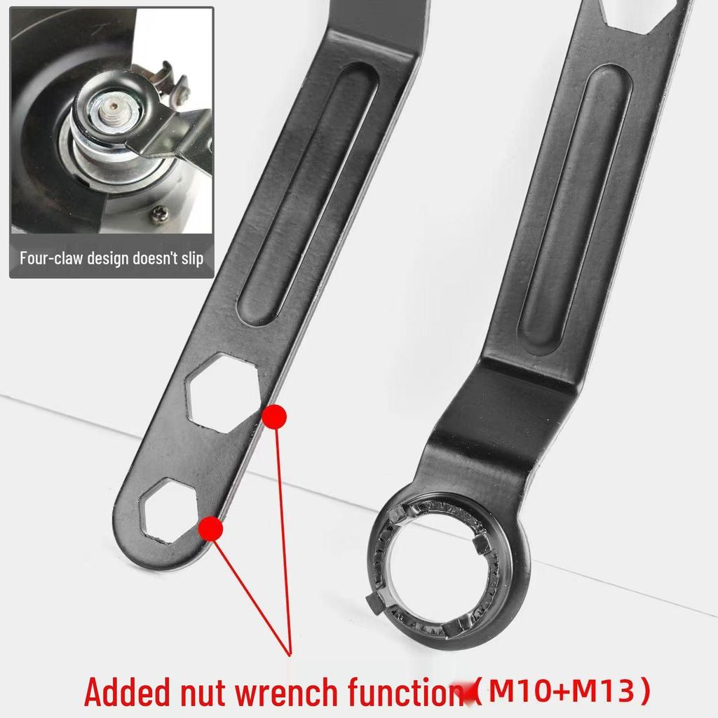 Enhanced Angle Grinder Wrench: Four-Jaw Tool for Grinding Wheel Installation and Removal