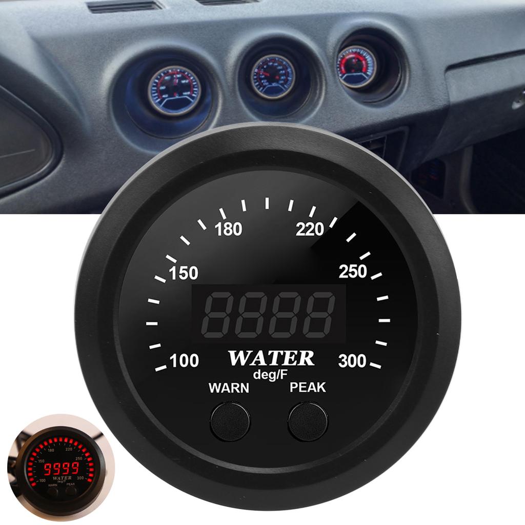 2.5in Water Coolant Temperature Gauge 100?300 Fahrenheit  Digital Display Red LED with Sensor Universal for