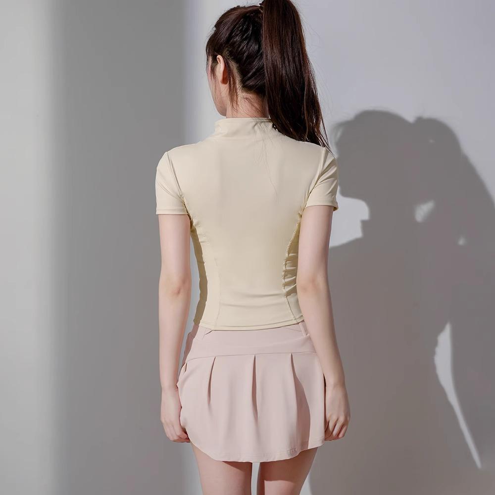 Sports jacket women's slim and thin quick-drying yoga clothes top short-sleeved Pilates training running feather tennis clothes