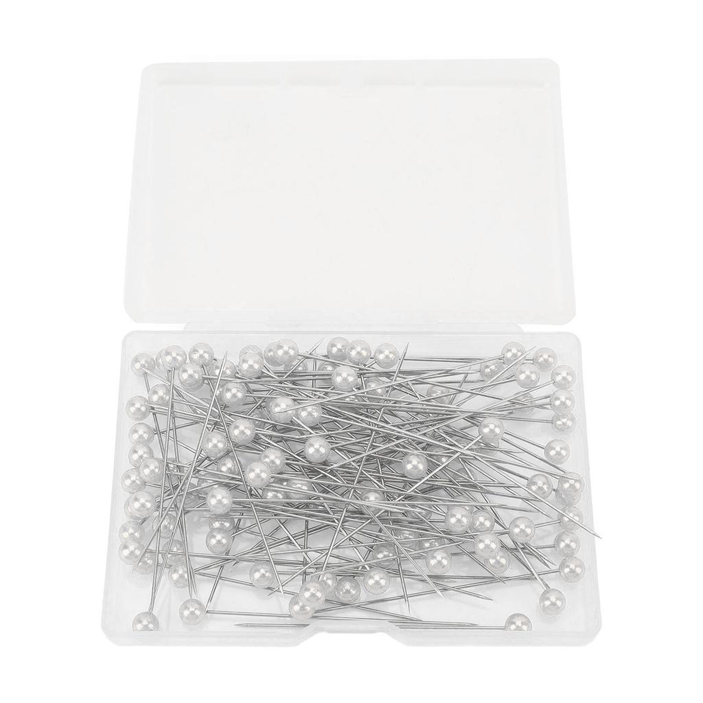 100Pcs Pearlized Head Pins Sewing Quilting Straight for Bouquets Floral Fabric