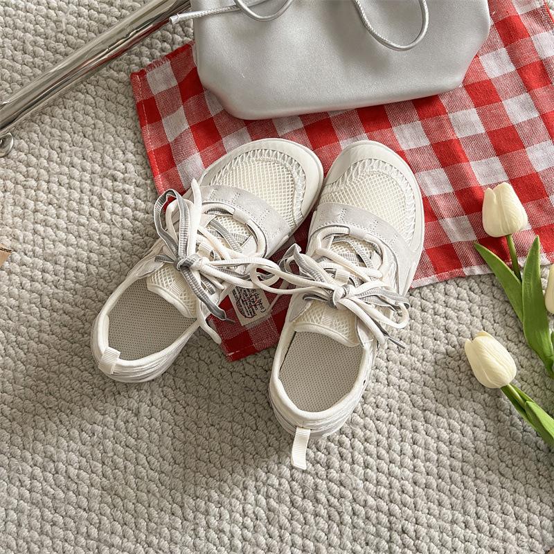 

Mesh flat bottom non-slip versatile little white shoes women s 2025 new summer women s models are popular, light and not tired, foot board shoes are t 40