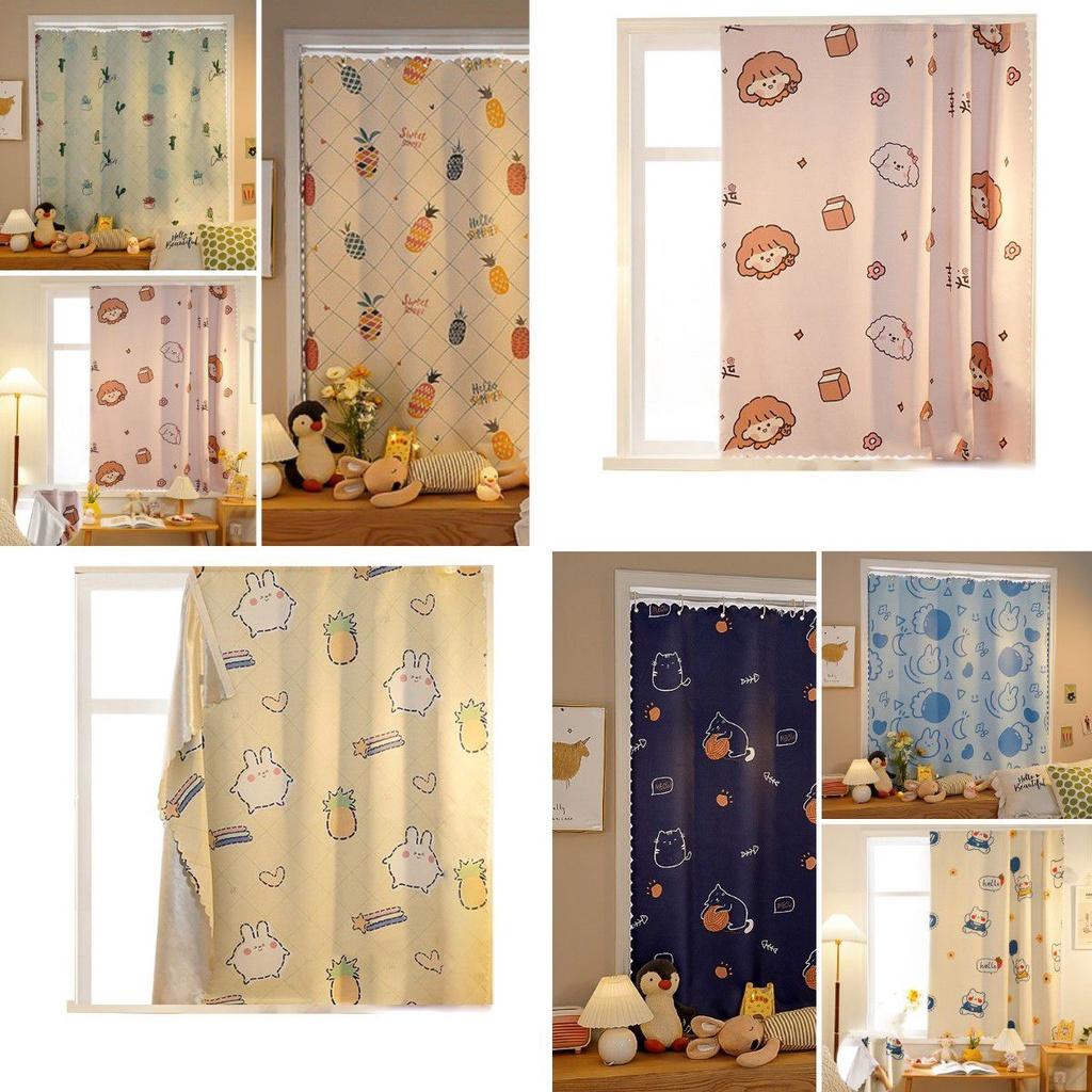Ins Velcro Curtain Korean Wind  Cartoon Net Red  Light Shielding Foreign Trade