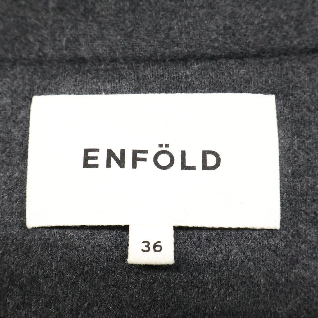 ENFOLD 22AW Grey Wool Bonding Soutien Collar Flare Coat Coat 36 grayUsed