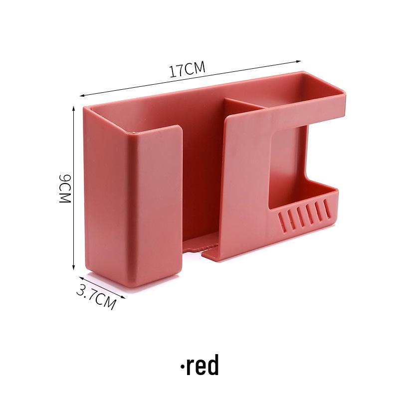Wall-Mounted Dual-Grid Storage Box & Charging Stand for Phones and Remotes