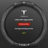 For Model 3 Model Y Model S Model X Roadster Carbon Fiber Suede Leather Anti-slip Car Steering Wheel Cover Accessories