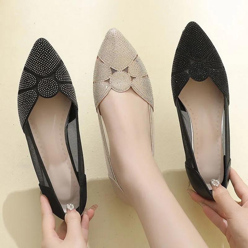 Women's Shoes 2025 New Shallow Women's High Heels Fashion Crystal Office and Career Sexy Pointed Toe Best Seller Heels Women