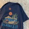 Cross-border  trendy T-shirts for men, petals, casual men's women, Hawaiian cotton men's short-sleeve T-shirts
