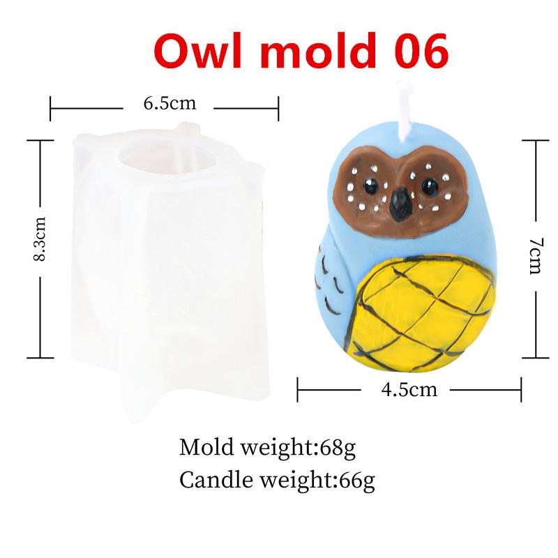 

3D Cartoon Owl Silicone Candle Mold Diy Cute Little Animal Candle Making Supplies Handmade Soap Plaster Craft Resin Mold