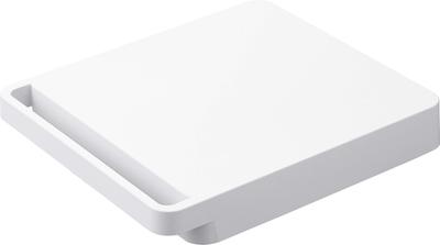 Yamazaki Tower Freestanding Platform W28 X D31 X with Discreet 5455 Cart, Square, White, Approx. H6.6cm, Casters, Compact,