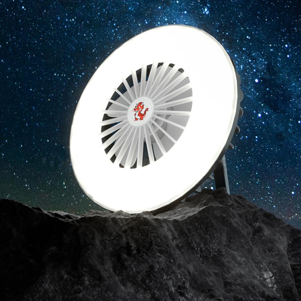 Camping Fan with LED Light Camping Tent Light Type C USB Charging Market Booth Fan Light with Hook 2 In 1 for Hiking Camping