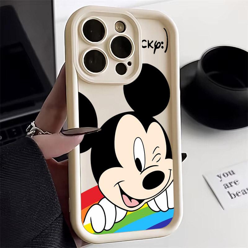 Kreslený obal na telefon Mickey a Minnie Mouse pro iPhone 17E 11 12 13 14 15 16 17 Pro Max Fundas 17 Air Plus 16e 13 Mini Silikonový kryt