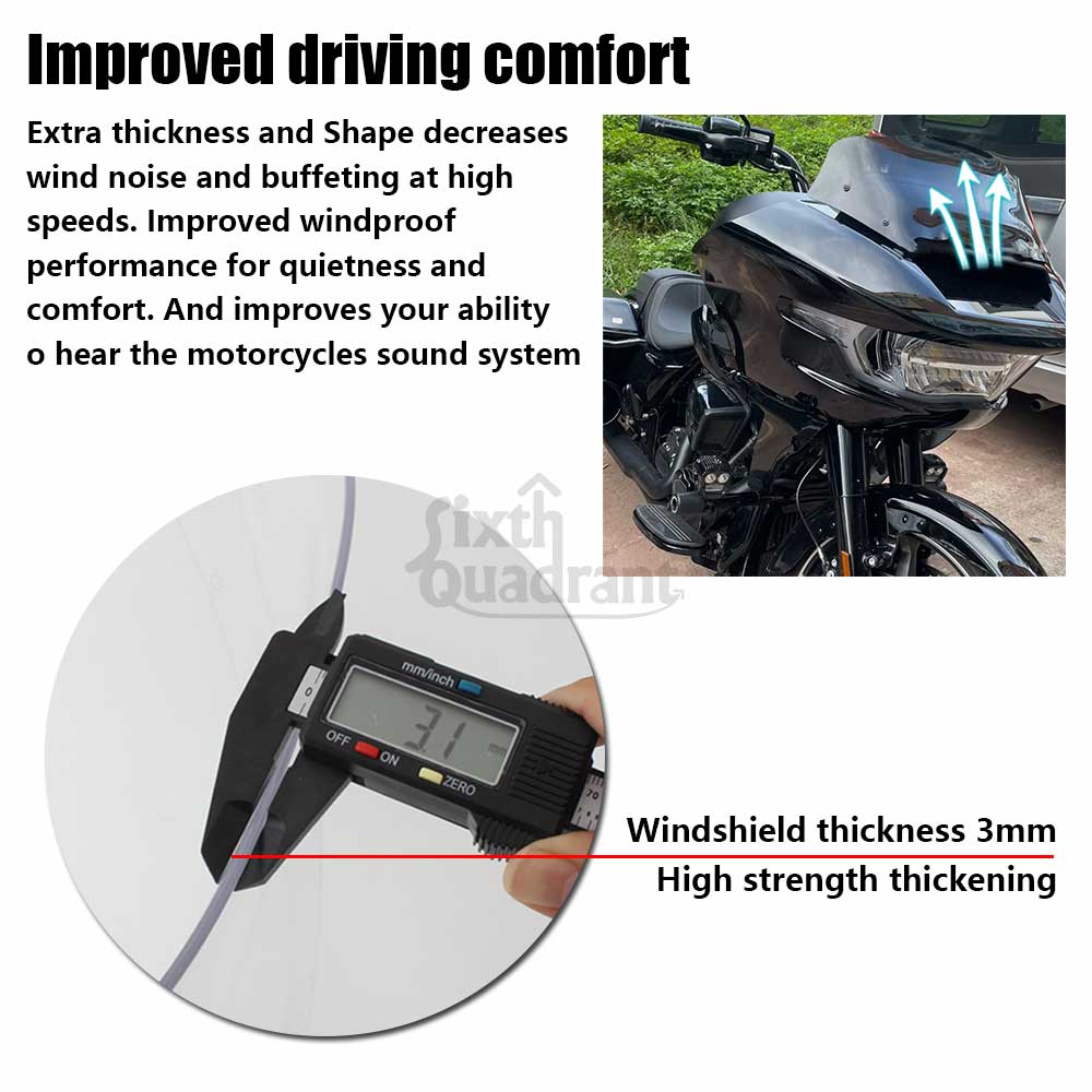 For Harley Road Glide CVO/SE FLTRXSE CVO ST FLTRXSTSE Motorcycle 12" Fairing Windscreen Windshield Smoke Wind Deflector Spoiler