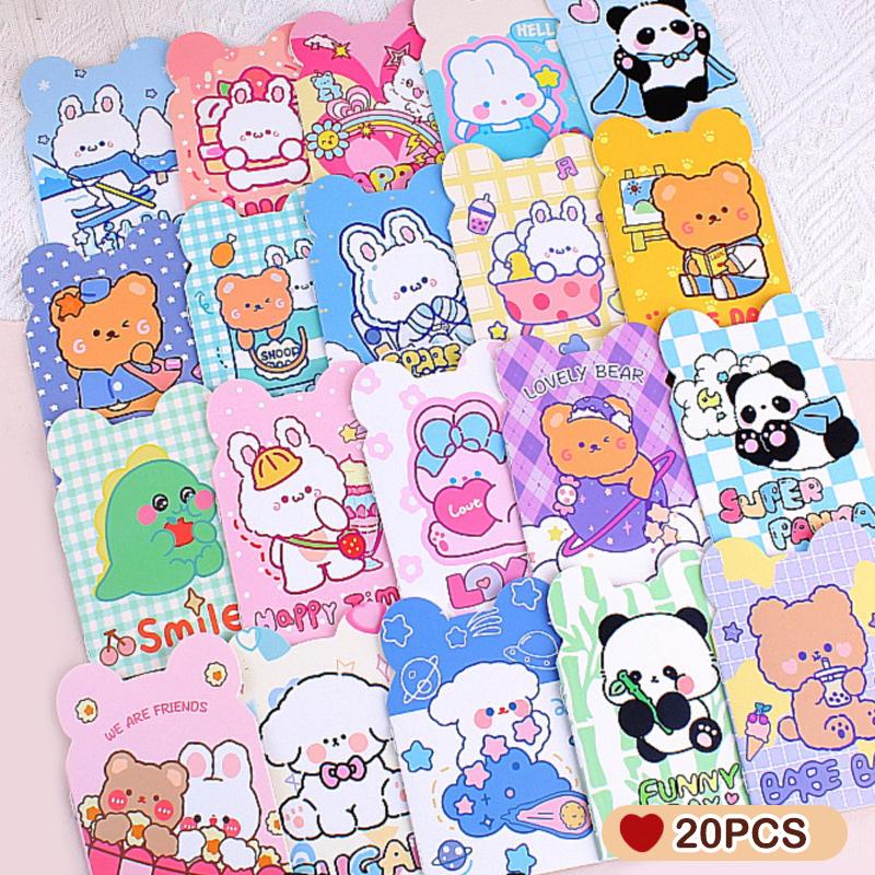 10/20Pcs Cartoon Portable Mini Notebook Daily Planner Notepad Kawaii Cute Notepad Office Supplies Student Stationery Gifts