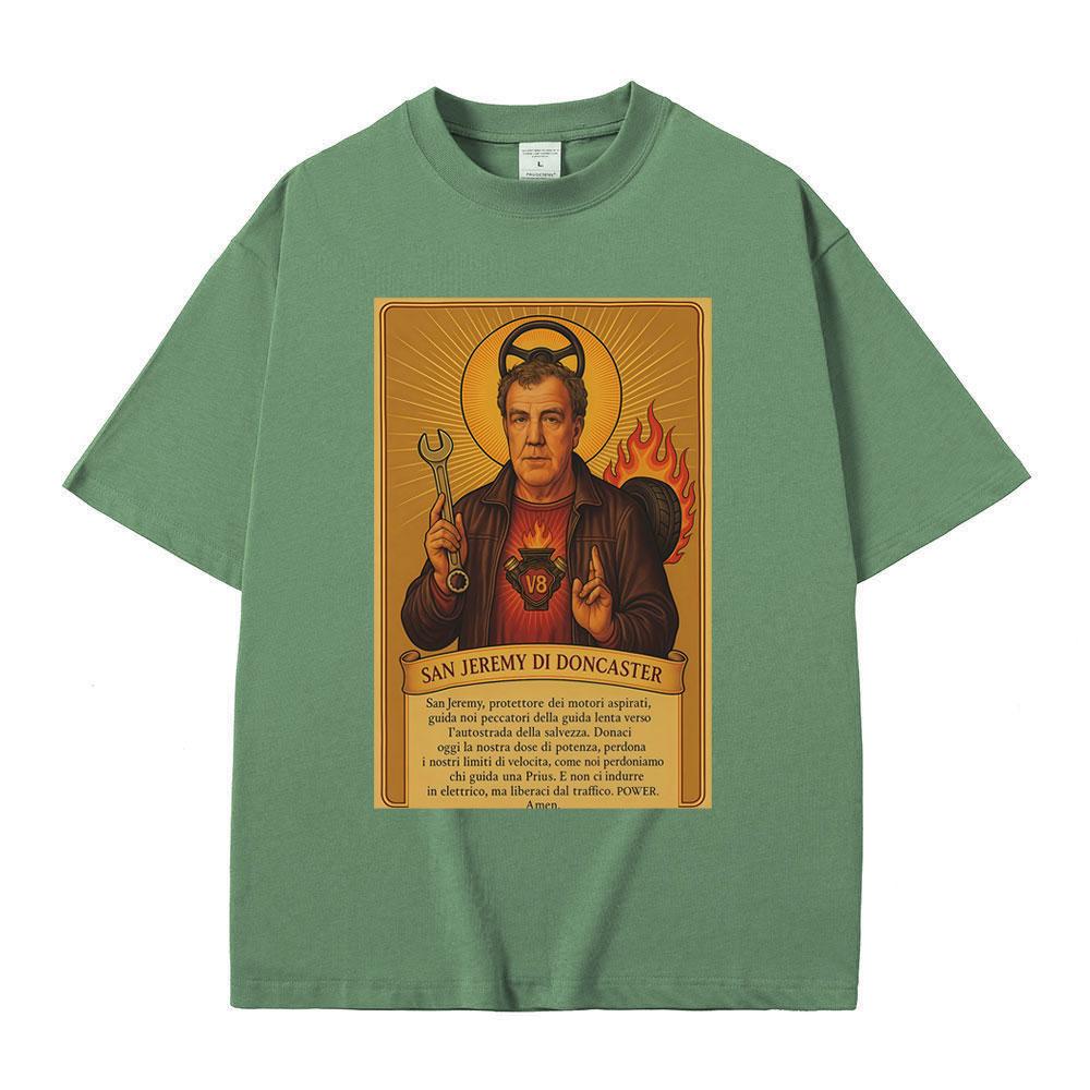 Jeremy Clarkson T-Shirt San Jeremy Di Doncaster Ausrüstung Lustige Meme T-Shirts Herren Damen Freizeit Baumwolle Übergroß Kurzarm T-Shirt