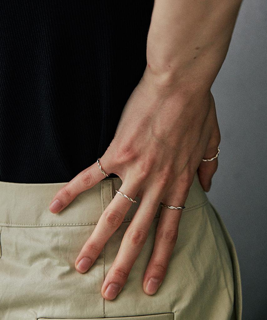 Verte [925 Silver] Cinq.Silver.228 / Twist Layered Ring