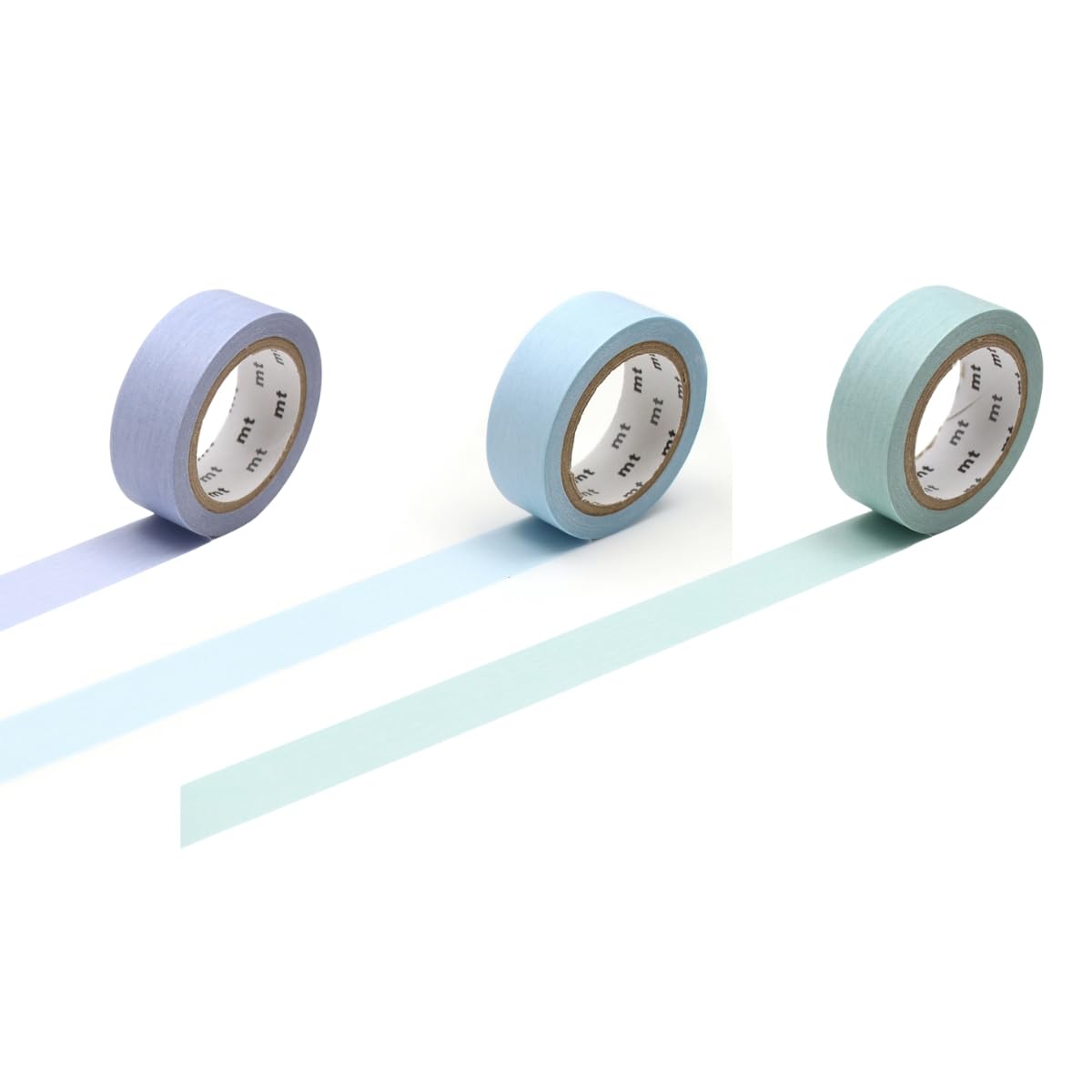 Kamoi Kakoshi Masking Tape Pastel Color Set Pastel Pastel mt Tape Width 15mm 3-Color [Pastel Turquoise, Cyan, Ultramarine]