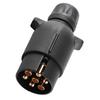 12V 7 Pin Electric Trailer Plug N Type Plastic 7 pole Wiring Connector Adapter Black