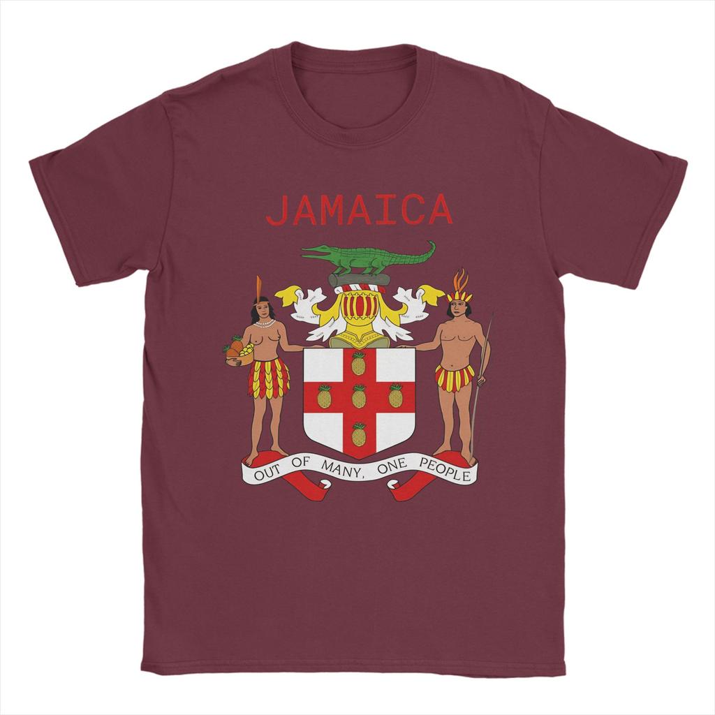 Jamaica Coat Of Arms   TShirt  Fashion T Shirts Short Sleeve Y2K Basic Tshirt Summer Cotton 4XL 5XL 6XL Clothing