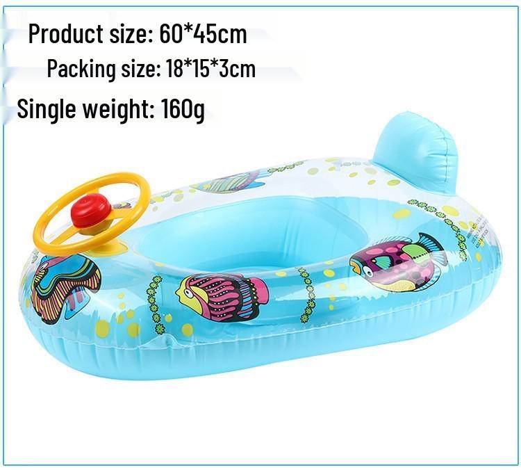 

Large Toddler Boat-Themed Swimming Ring with Canopy & Steering Wheel