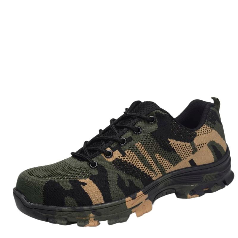 Flying Woven Surface Breathable Labor Insurance Shoes Wear-resistant Safety Shoes, Smash-proof and Stab-proof Work Protective Shoes