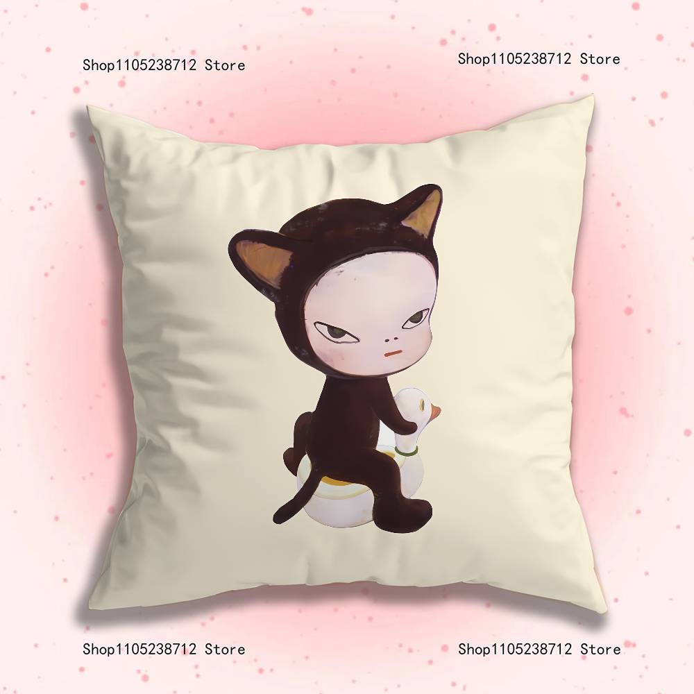 Creative Y-Yoshitomos N-Nara-S Anime Celebrity Merchandise All-Match Printed Pillow Case Sofa Office Room Decoration Protector