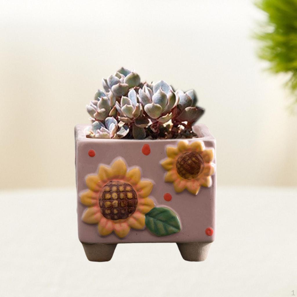 Planter Small Square Flower Pot Decorative Plant for Indoor And Outer Yard in Hof Bookcase